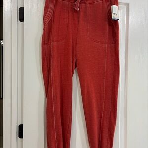 Red Jogger Pants, Terra & Sky, NWT
